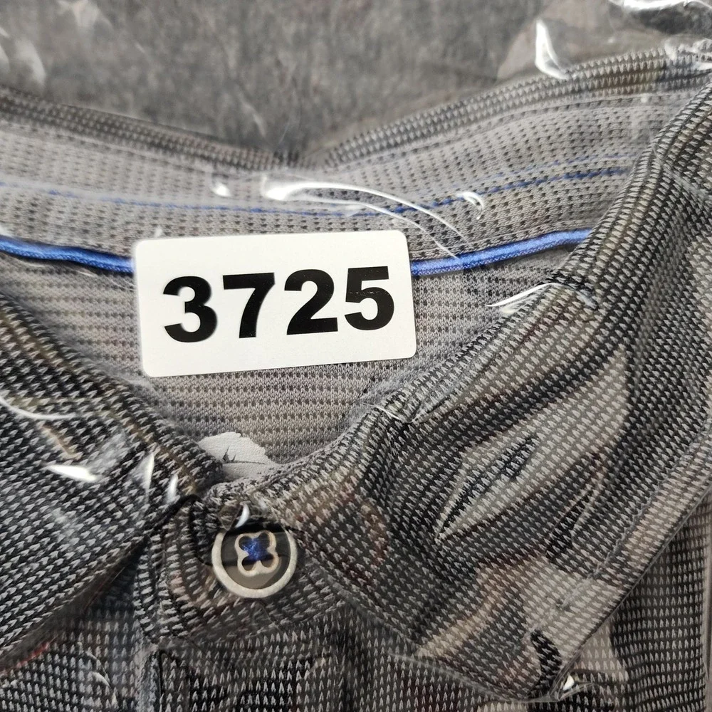 Tommy Bahama Mens Grey Micro‎ Stripe Tencel Modal Polo Shirt Size M